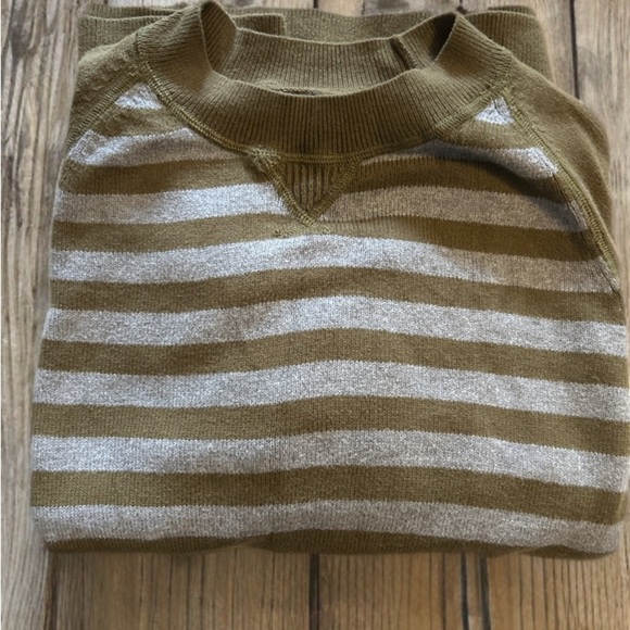 Lucky Brand Crewneck Sweater in Green and Gray Stripes - Picture 1 of 3
